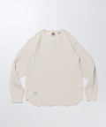 BEN DAVIS WAFFLE L/S CREW OFF WHITE
