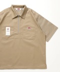 BEN DAVIS HALF ZIP S/S WORK SHIRT BEIGE