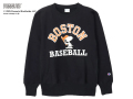 【送料無料】PEANUTS × Champion REVERSE WEAVE CREW NECK SWEAT 70's 11.5oz MODEL BLACK