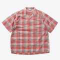 【送料無料】FIDELITY FADE PLAID OPEN COLLER SHIRT RED