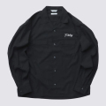【送料無料】FIDELITY LOGO EMB TENCEL OPEN COLLER SHIRT BLACK