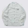 【送料無料】FIDELITY LOGO EMB TENCEL OPEN COLLER SHIRT IVORY