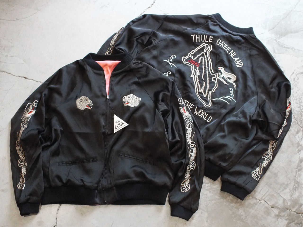 【送料無料】THRIFTY LOOK SOUVENIR GREENLAND BLOUSON BLACK/PINK