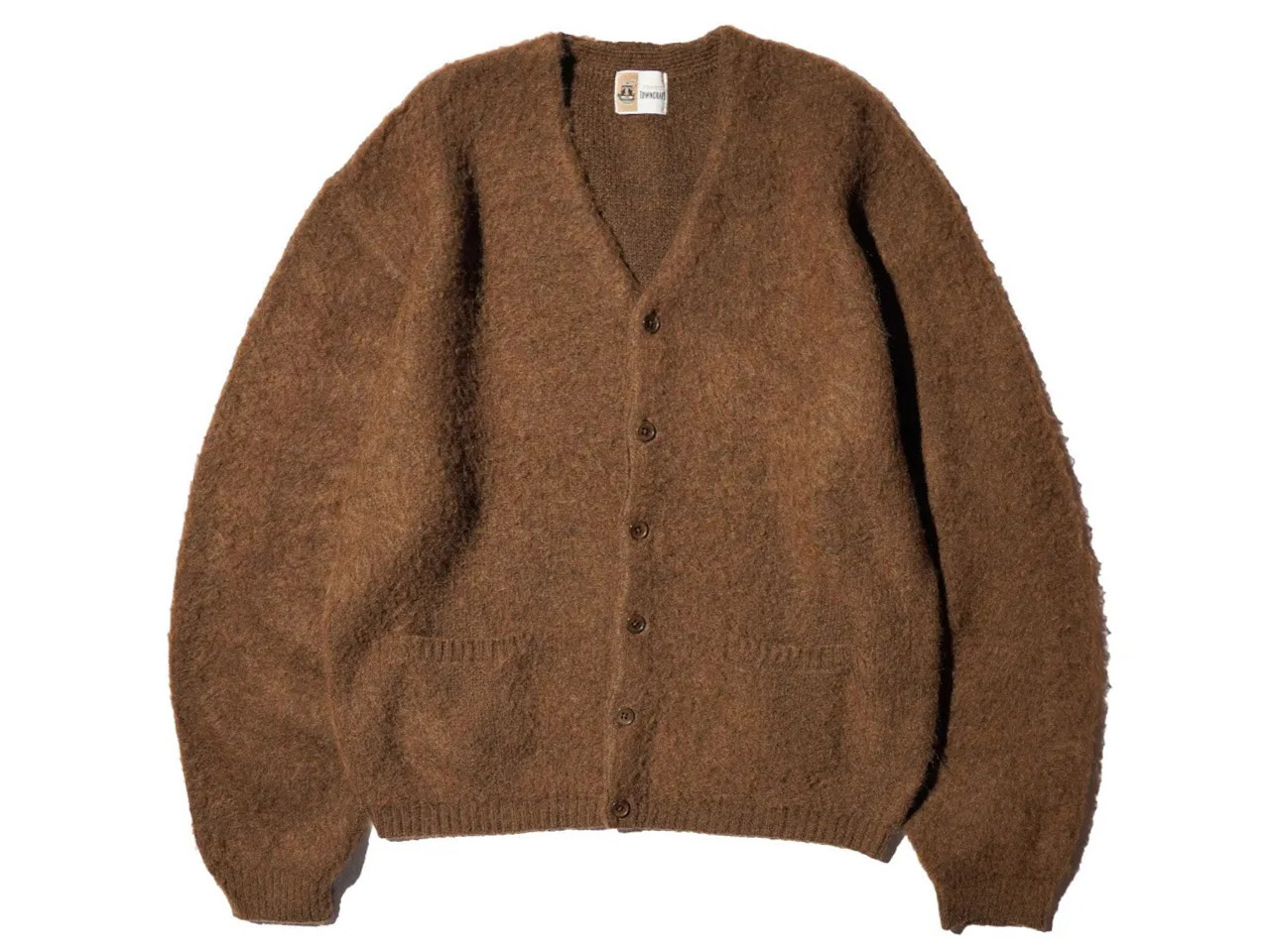 【送料無料】TOWNCRAFT MOHAIR SHAGGY CARDIGAN BROWN