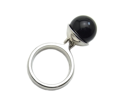 リング　スフィア　＃４７３Ａ　（ブラックアゲイト)