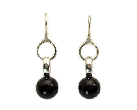 イヤーフック　スフィア　（ブラックアゲイト）　－　スモール