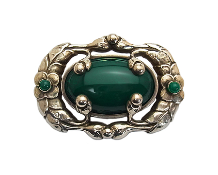 Pre-Antique】ジョージ・ジェンセン リング #11グリーンアゲイト（買取  