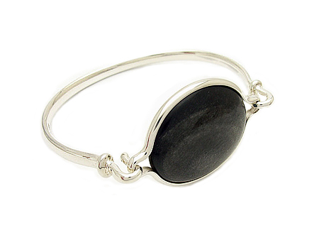 バングル　ＢＫオブシディアン/ＭＯＰ　サイズＭ