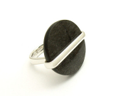 リング　ブラックオブシディアン　ラウンド