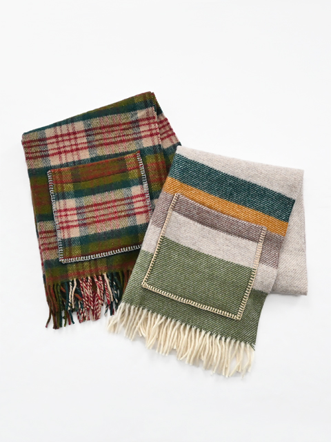 TWEEDMILL (ツイードミル)　ポケット付き・ブランケットショール