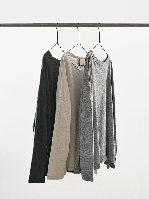 【30%OFF】TRAVAIL MANUEL (トラバイユマニュアル)　リネン天竺・長袖プルオーバー