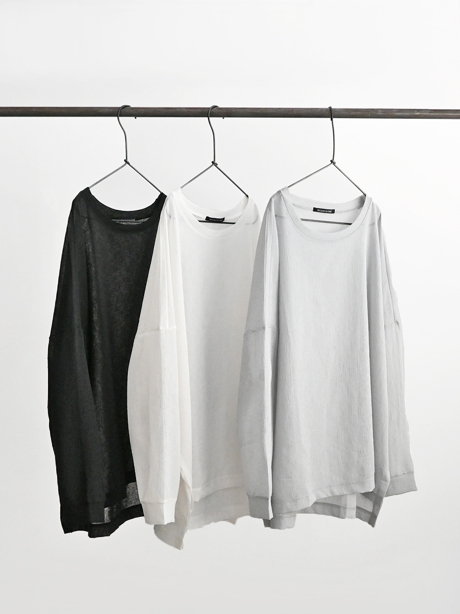 mizuiro ind (ミズイロインド)　ワッシャーボイル・長袖Tee
