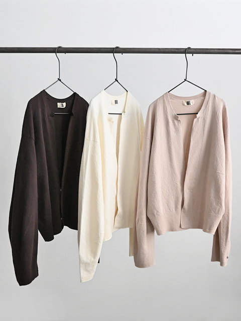 unfil (アンフィル)　STRETCH ORGANIC COTTON CREW-NECK C/D (クルーネック・カーディガン)