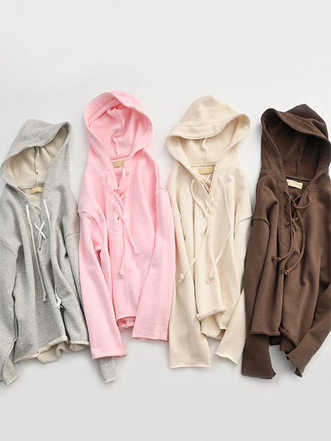 Ohh! (オー) レースアップ・スウェットパーカー