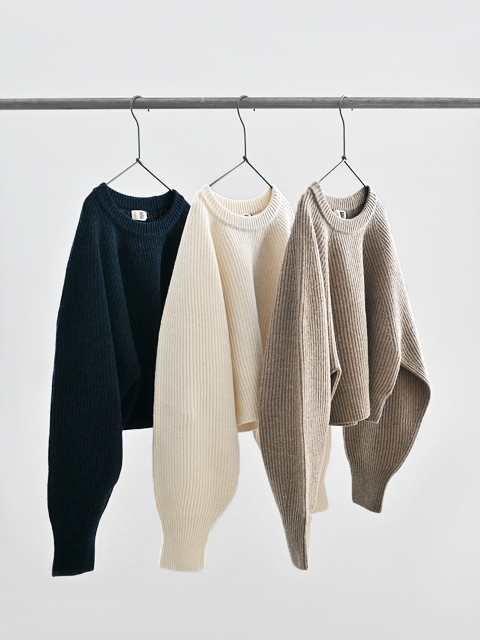 【40%OFF】unfil (アンフィル)　WOOLEN COTTON & EX.FINE LAMBS WOOL RIBBED-KNIT P/O (リブニットセーター)