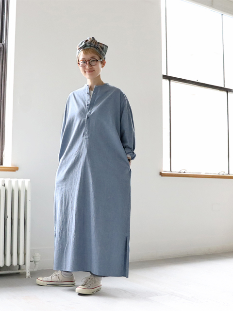 maillot マイヨスタンドカラーシャツワンピース