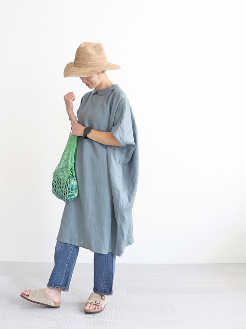 Mizuiro Ind ミズイロインド シャツカラー コクーンワイドワンピース