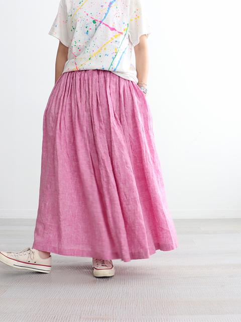 adeu (アデウ)　リネン・ギャザースカート