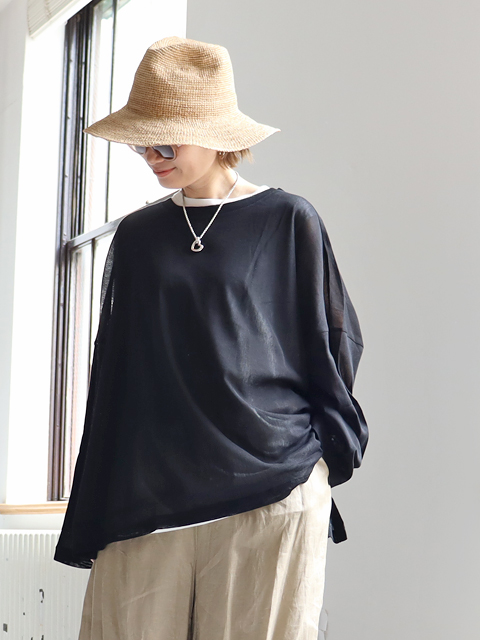 mizuiro ind (ミズイロインド) メッシュ・ワイド長袖Tee