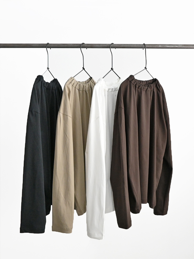 mizuiro ind (ミズイロインド)　ギャザーハイネック長袖Tee