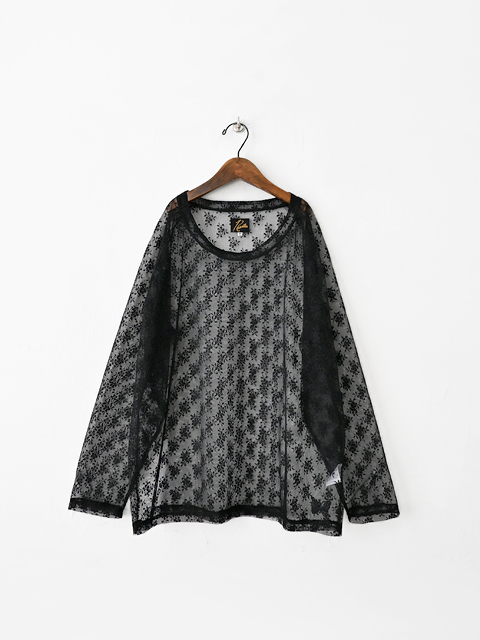 Needles (ニードルズ)　L/S U-Neck Tee - Floral Raschel Lace（お花柄・メッシュ長袖Tee）