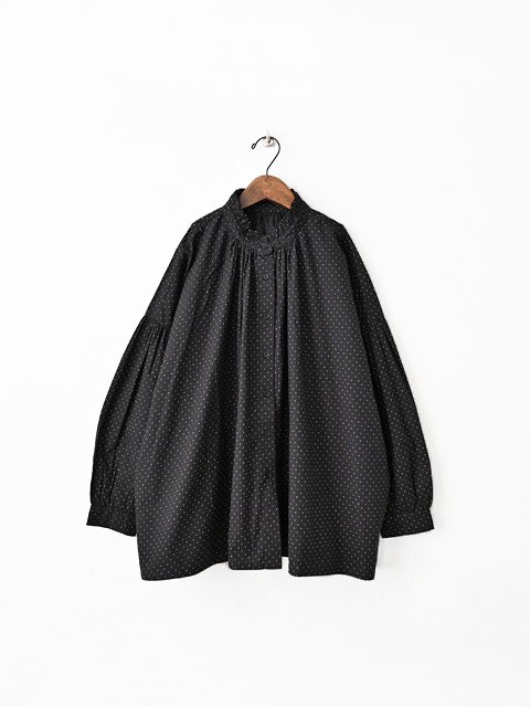 SOIL (ソイル)　ピンドット・フリルカラーシャツ