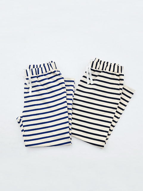 adeu (アデウ)　天竺ボーダー・イージーパンツ