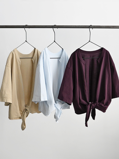 unfil (アンフィル)　COTTON OPEN-END YARN GARMENT DYEING WRAPPED-FRONT C/D (カシュクール・カーディガン)