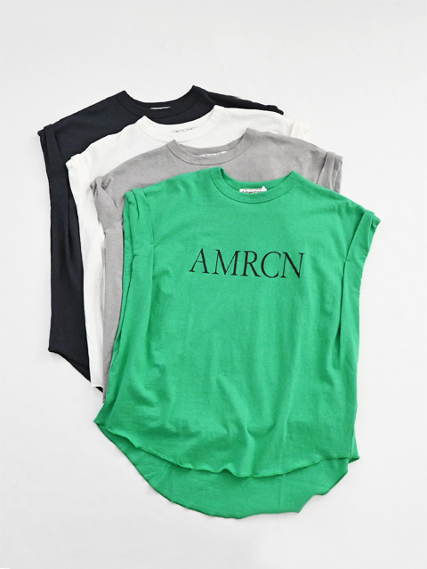 Americana (アメリカーナ)　AMRCNロゴ・ロールアップ袖Tee