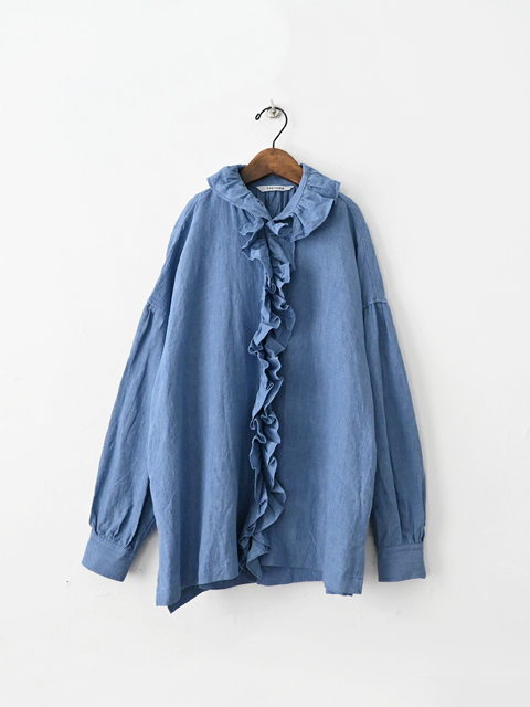 TOUJOURS (トゥジュー)　Ruffle Shirt (リネン・フリルシャツ)