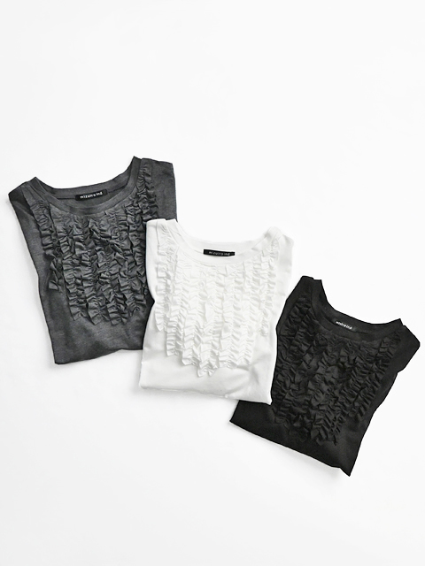 【40%OFF】 mizuiro ind (ミズイロインド)　フロントフリル・プルオーバー