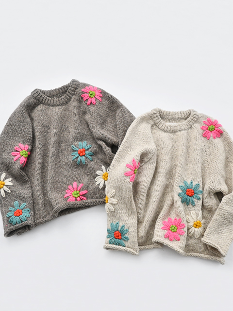 ≪Special Order≫ ONE FIFTH (ワンフィフス)　ラグランセーター - Flower