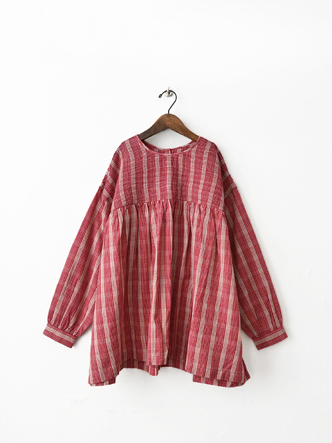 maison de soil (メゾンドソイル)　チェック・ピンタックプルオーバーシャツ