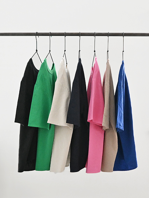 maillot (マイヨ)　Linen Rich Back Tuck Half Sleeve Shirt Tee (リネンコットン・バックタックTee) MAS-24111