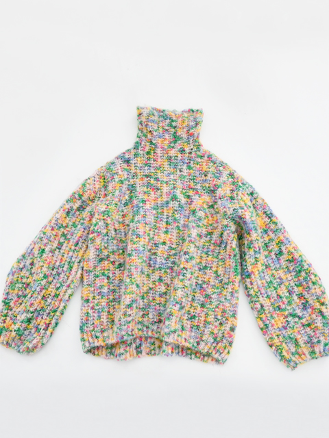 unfil (アンフィル) SUPERKID MOHAIR & COTTON NEP YARN RIBBED-KNIT HIGH-NECK P/O (ミックスモヘア・ハイネックセーター)