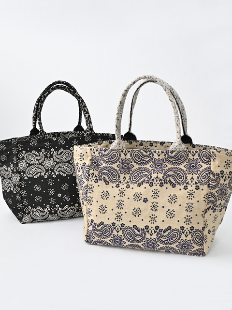 【30%OFF】BINDU (ビンドゥー)　バンダナ柄・ジャガード横長バッグ
