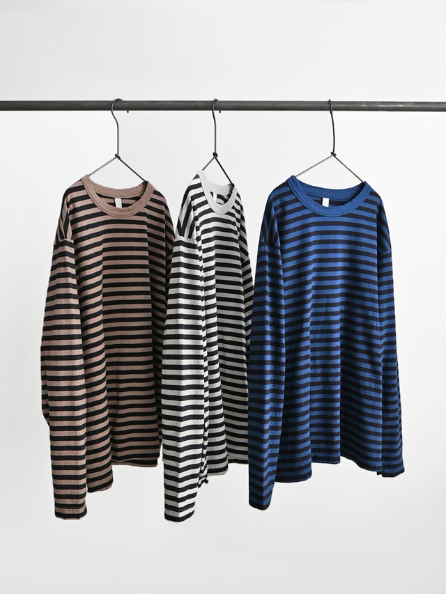 prit (プリット)　クルーネック長袖Tee - ボーダー