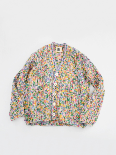 unfil (アンフィル) SUPERKID MOHAIR & COTTON NEP YARN RIBBED-KNIT C/D (ミックスモヘア・カーディガン)