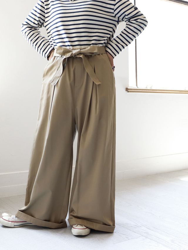 mizuiro ind (ミズイロインド) リボンベルト・ワイドチノパンツ