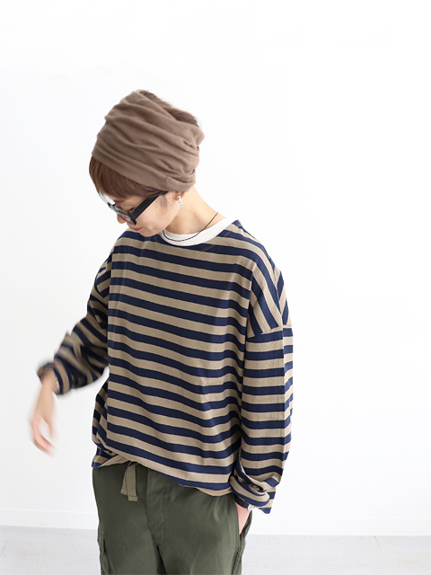 maillot (マイヨ)　Border Big Boat Neck Tee　（ボーダービッグボートネックTee） Color/MAC-21216