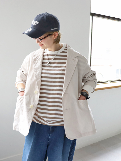 maillot (マイヨ) "mature" コットンナイロン・2ボタンジャケット