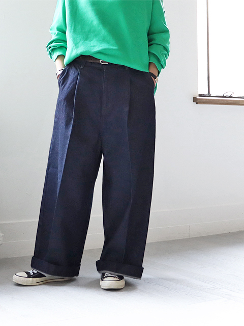 mizuiro ind (ミズイロインド)　ワイドデニムスラックス - ONE WASH