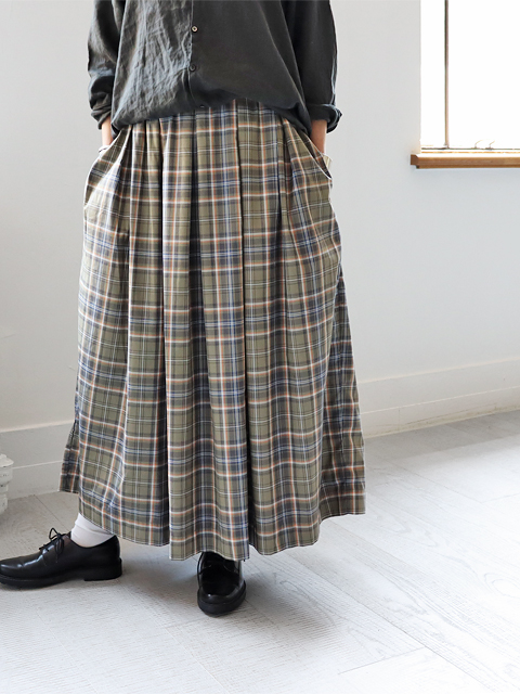 【30%OFF】prit (プリット)　チェック柄・タックスカート