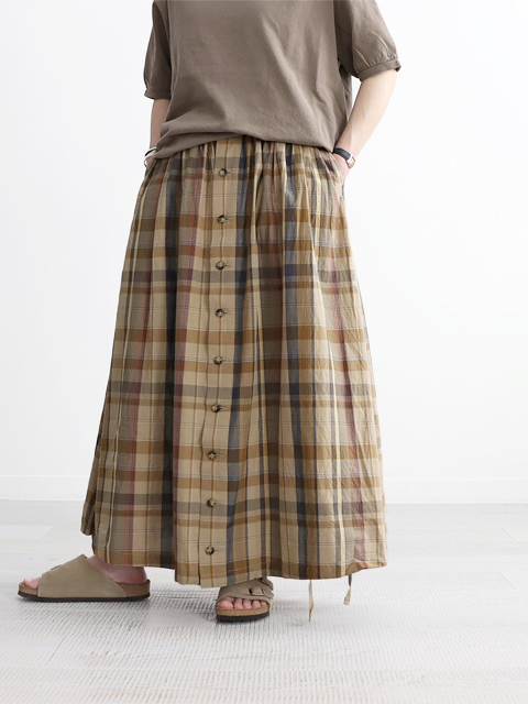 【50%OFF】ENGINEERED GARMENTS (エンジニアードガーメンツ)　Gather Skirt（チェック柄・ギャザースカート）
