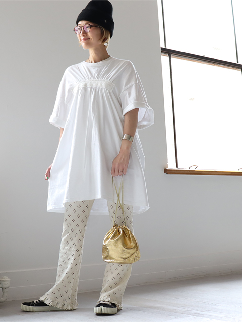 ≪Special Order≫ dahl'ia (ダリア) フロントギャザー・リメイク BIG Tee (全4色)