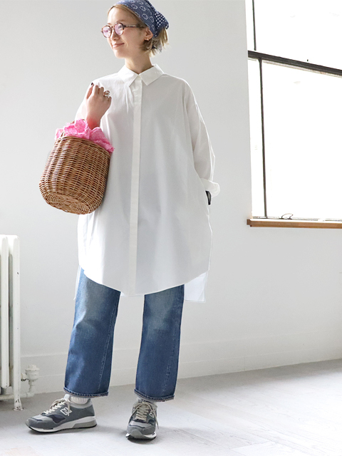 mizuiro ind (ミズイロインド) ボックスカットシャツ