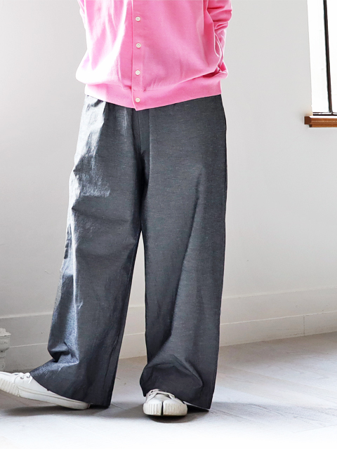 prit (プリット) コットンリネンストレッチ・ワイドパンツ