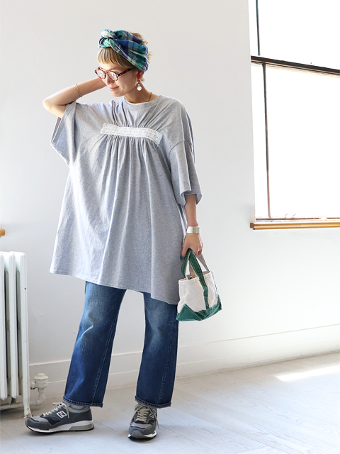 【60%OFF】 ≪Special Order≫ dahl'ia (ダリア)　フロントギャザー・リメイク BIG Tee (全4色)