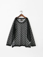 Needles (ニードルズ)　L/S U-Neck Tee - Floral Raschel Lace（お花柄・メッシュ長袖Tee）