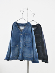 Veritecoeur (ヴェリテクール)　ノーカラーデニムカバーオール